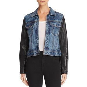 Rag & Bone NICO DENIM FAUX LEATHER JEAN JACKET